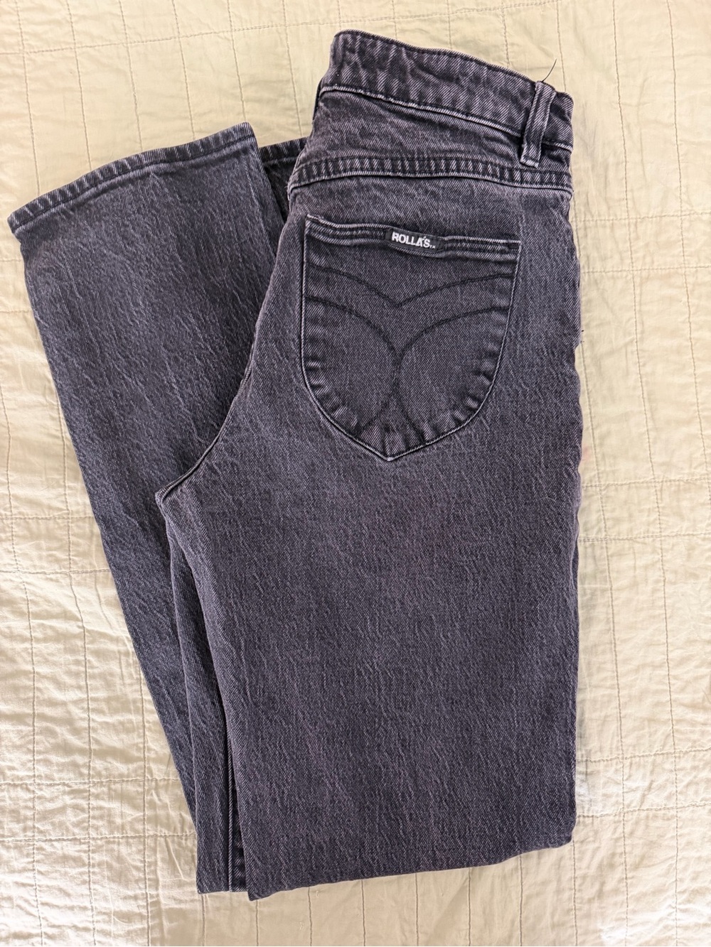 Rolla’s Classic Straight High Rise Button Fly Jeans Washed Black Size 27/4